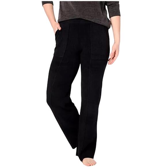 Barefoot Dreams Pants - Barefoot Dreams Tall CozyChic Ultra Lite Ribbed Pintuck Pants BLACK NWT SIZE L T